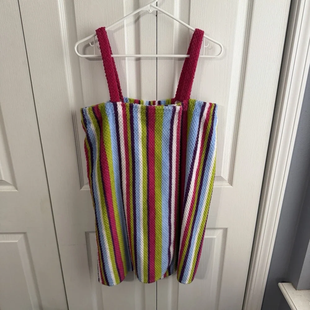 No Boundaries Multicolor Striped Bath Wrap Towel Size Large Beach Y2K VTG Cruise